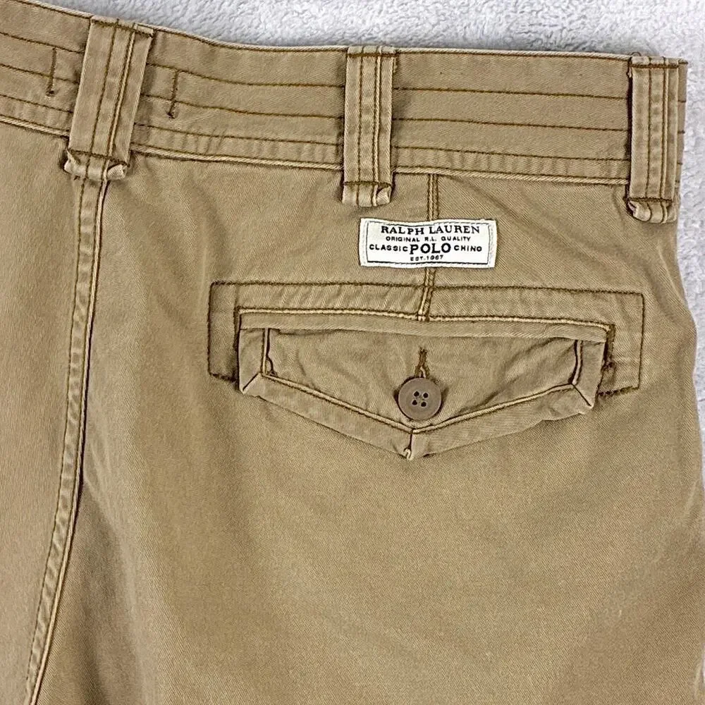 Polo Ralph Lauren Cargo Shorts Men 35 (36) Brown Baggy Preppy Military Y2K